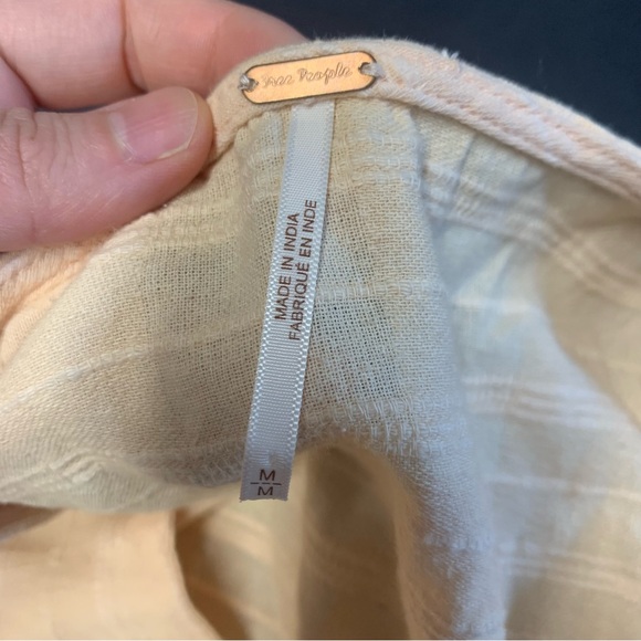 Free People 100% Cotton Peach Button Down Summer Maxi Dress Size Medium - Picture 4 of 6